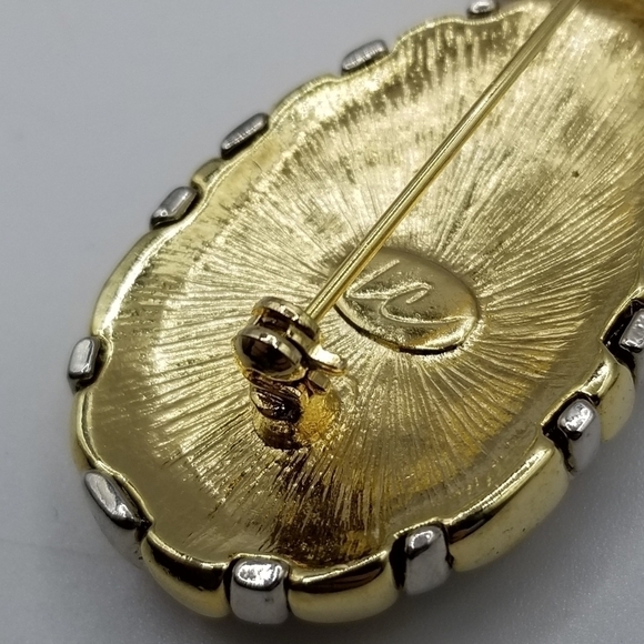 Liz Claiborne Pineapple Brooch Gold Silver Tone Palm Tree Tropical Pin Lot - Picture 3 of 13